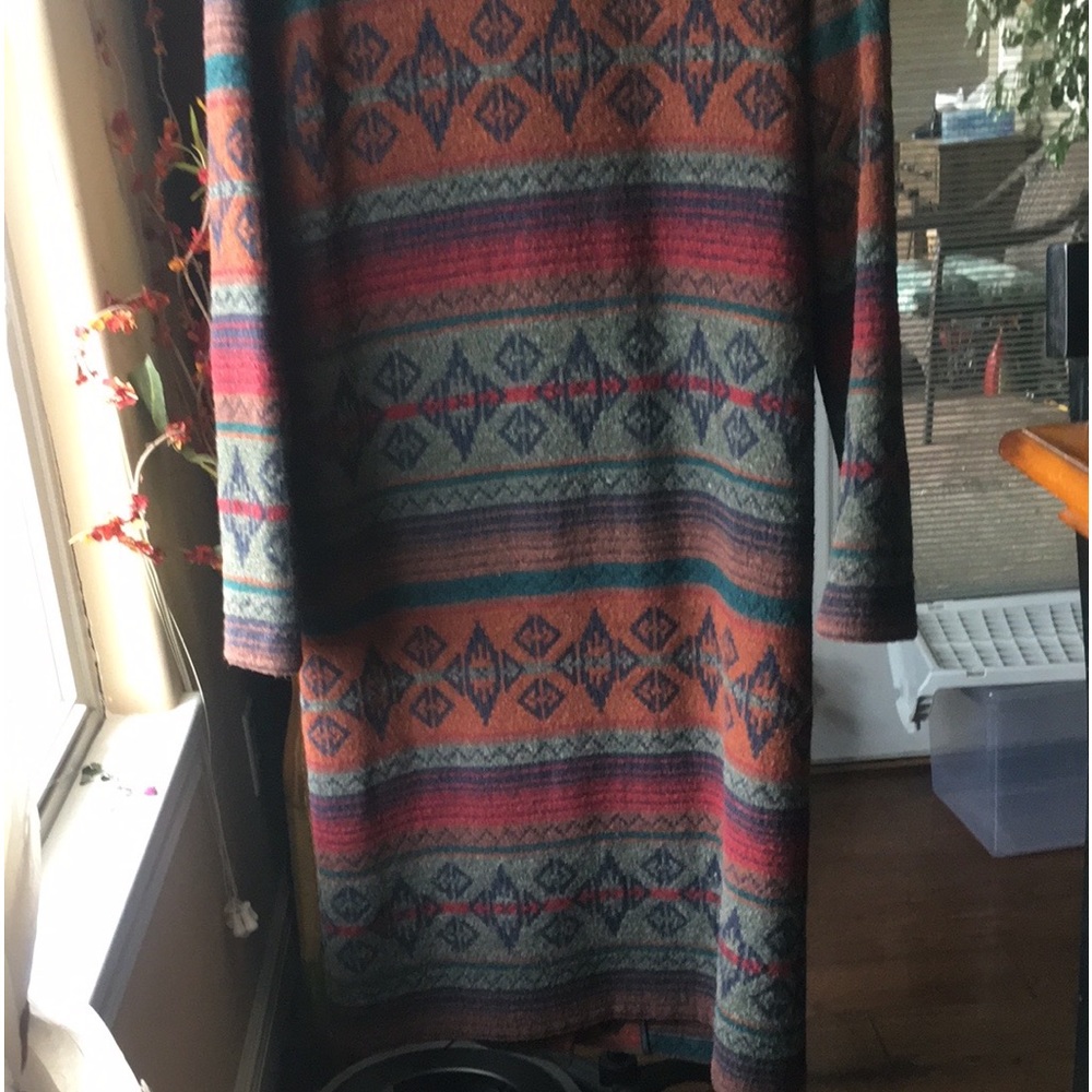 WOOLRICH XL Navaho Aztec Blanket Coat Snap Closure Down Front Double pockets - Picture 4 of 16